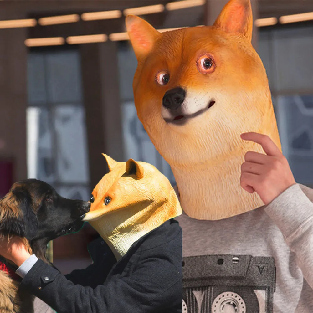 Костюм реквизит 2019 Хэллоуин вечерние латексные маски для собак Банни хакер|Маски