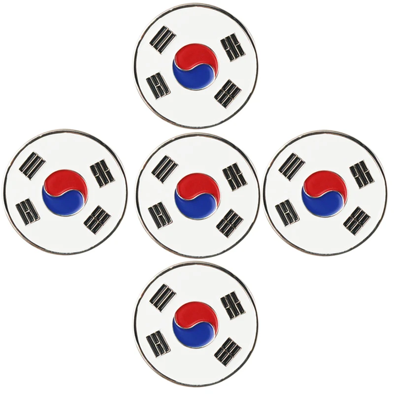 5 KR PINMEI Embossied Golf Ball Marks наборы из 5 маркеров для гольфа Подарки для гольфа для леди / детей, подходящие для любых магнитных зажимов для шляп для гольфа - Цвет: 5 KR