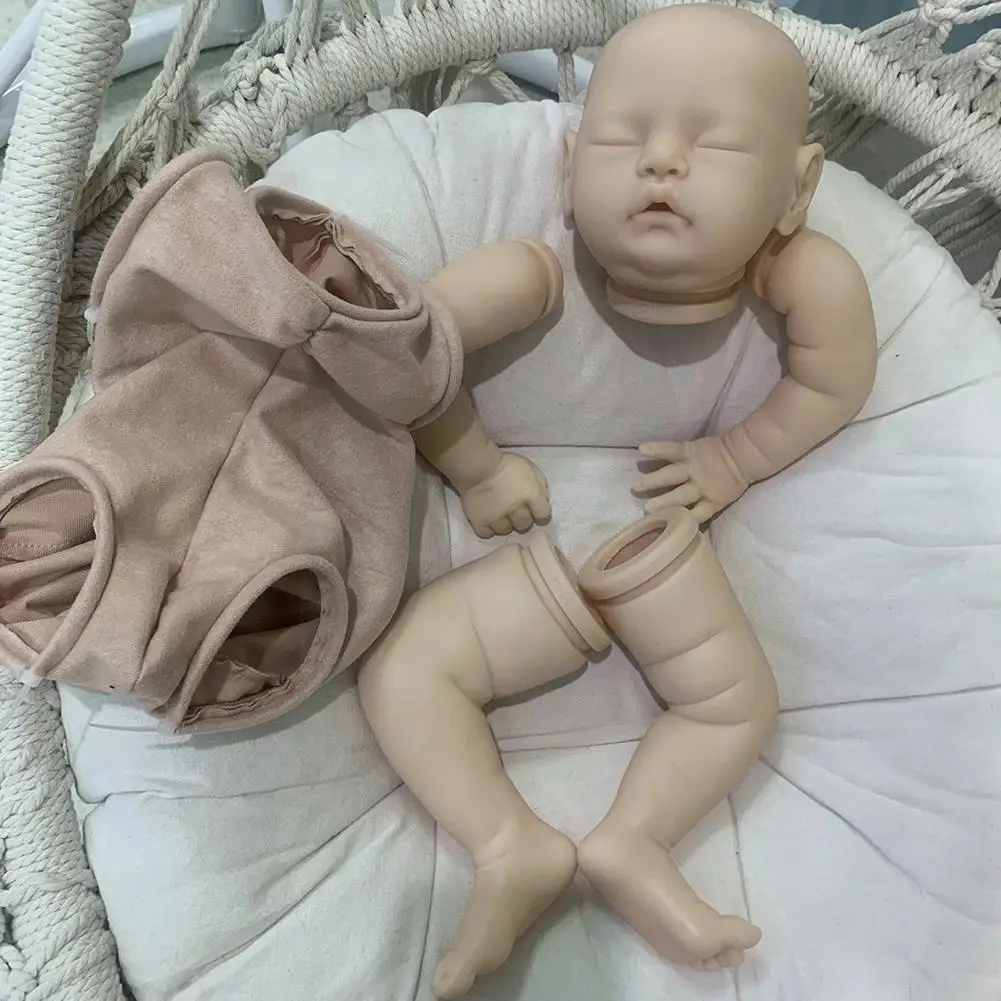 

19inch Reborn Doll Kit VIVIA Sweet Sleeping Baby with Body Parts Unfinished Doll L4K3