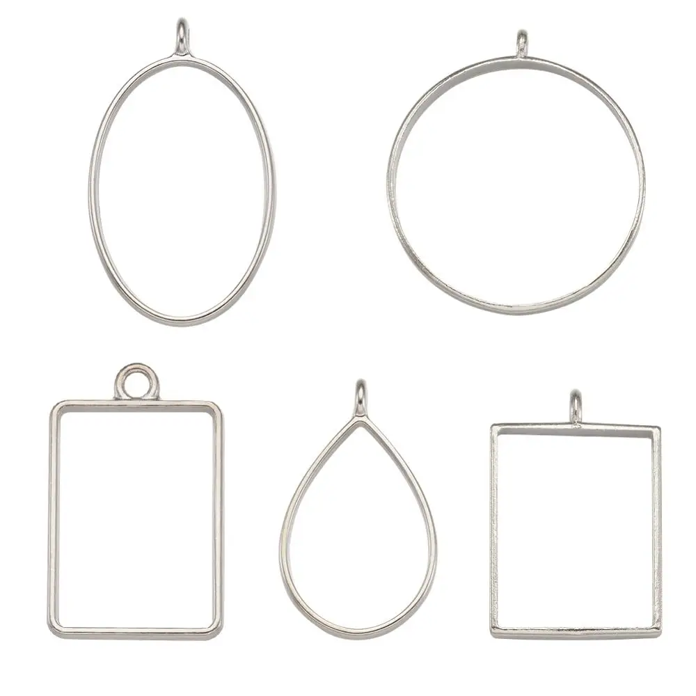 

25pcs lloy Open Back Bezel Big Pendants Pressed Flower Jewelry Platinum/Golden For Pendant DIY Handmade Making