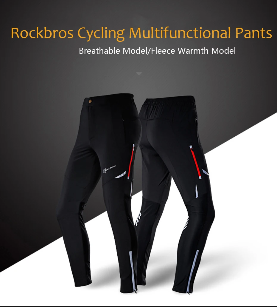 ROCKBROS MTB велосипедные штаны флисовые уличные спортивные дышащие Светоотражающие брюки унисекс летние зимние штаны для велосипеда спортивная одежда