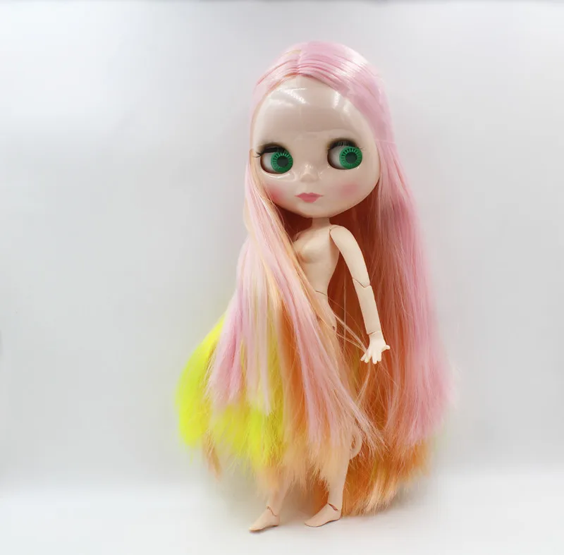 Free Shipping big discount RBL-828J DIY Nude Blyth doll birthday gift for girl 4color big eye doll with beautiful Hair cute toy