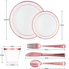 10 шт.лот одноразовые пластиковые тарелки из розового золота для празднования дня рождения