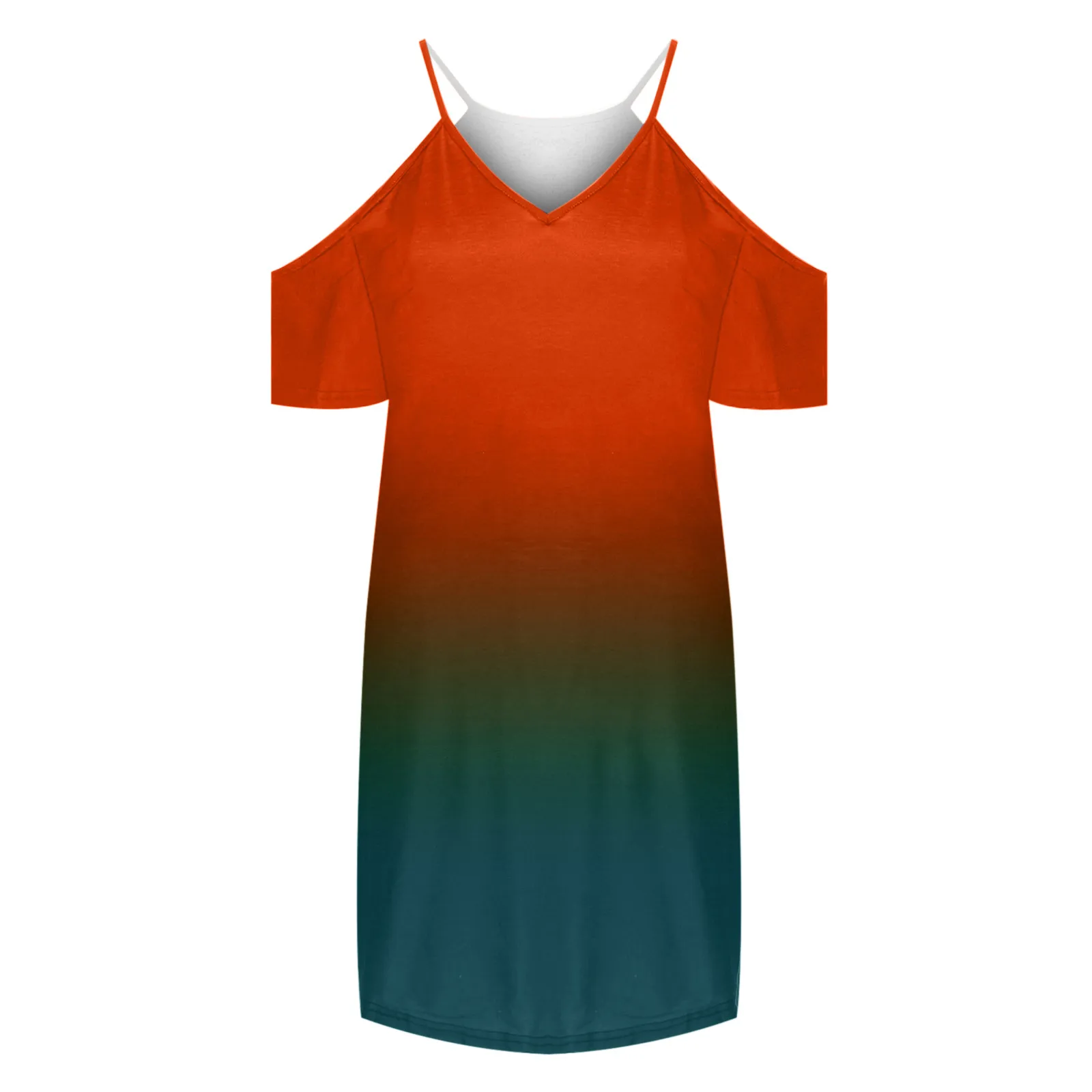 

Summer Sexy Midi Dress 2021 Women Gradient Color Women's Causal Sexy Gradient Color Lace Dress Sleeveless V-neck Mini Dress