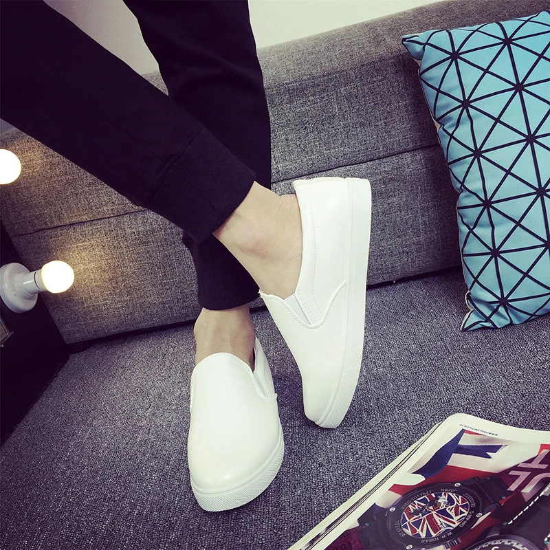 

Mens Casual Shoes Loafers Slip On Lazy Shoes For Men 2019 Summer Low Flats White Sneakers Comfortable Black Loafers Shoe