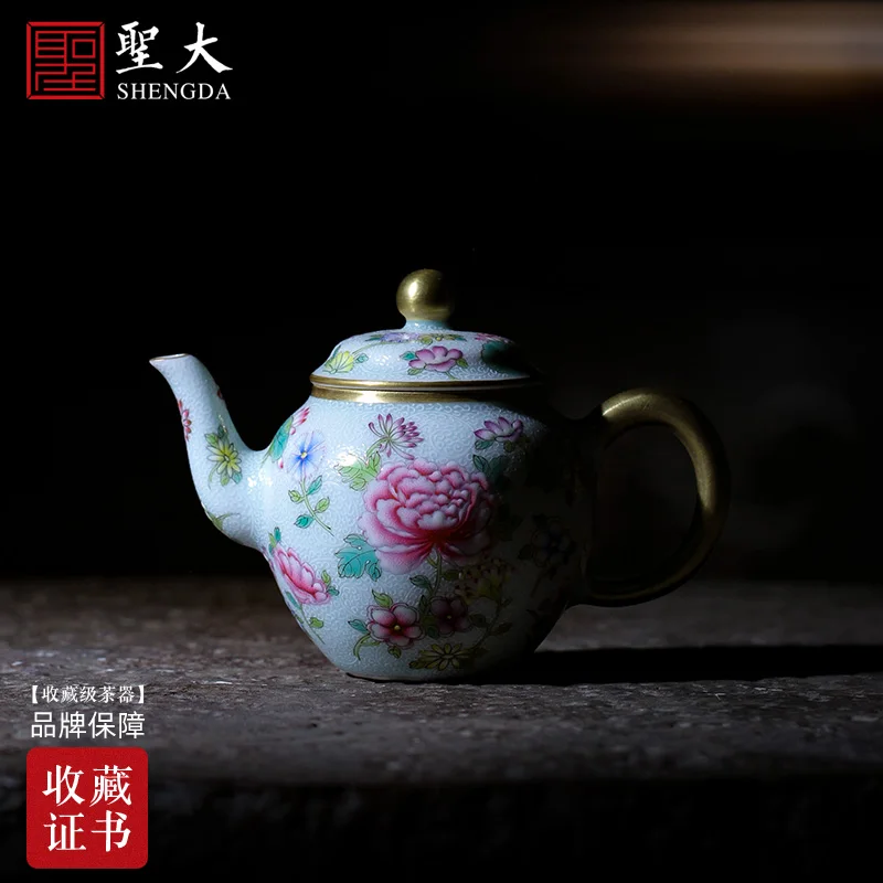 

Чайник эмаль цвет ворс белая вьющиеся трава сломанные Цветочная веточка Описание Золотой чайник Цзиндэчжэнь ручной набор для чая
