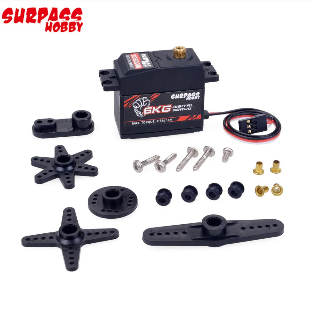 Цифровой сервопривод SURPASS Hobby S0600M с металлической шестерней 6 кг для высокоскоростного радиоуправляемого автомобиля 1/10
