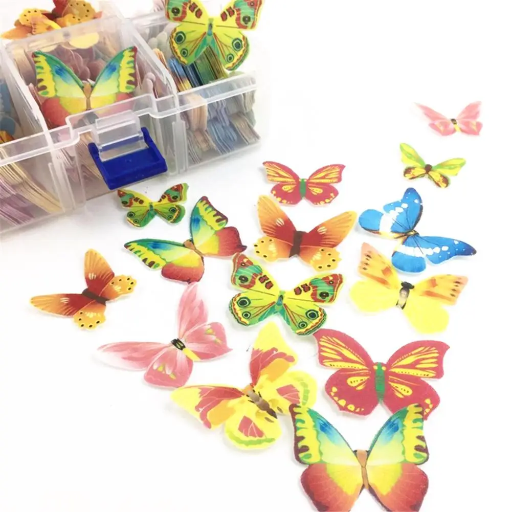 100 бабочка цветок Форма украшения для выпечки торта клейкий пищевого риса Бумага