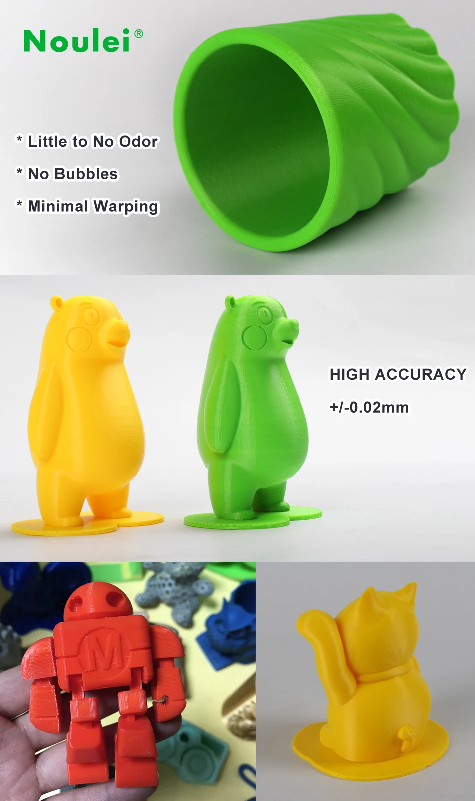 Noulei 3D нити высокой чистоты pla 1,75 мм 1 кг 3d принтер нити 3d Ручка PLA нити 6 цветов DIY подарки