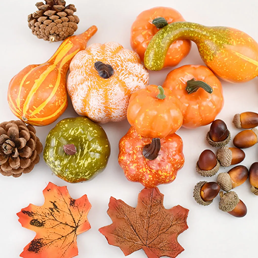166 шт./компл. имитация тыквы Золотая осень Тыква Хэллоуин украшения на День