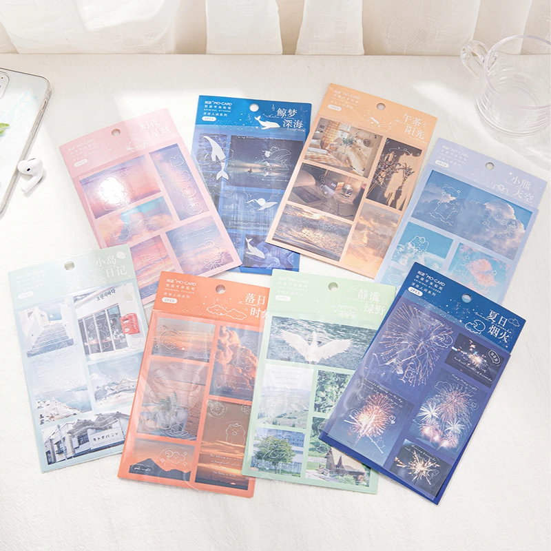 

2 Sheets Night Fireworks Sticky Stickers Colorful Paper Decoracion Scrapbooking Stationery School Supplies Sticker Flakes
