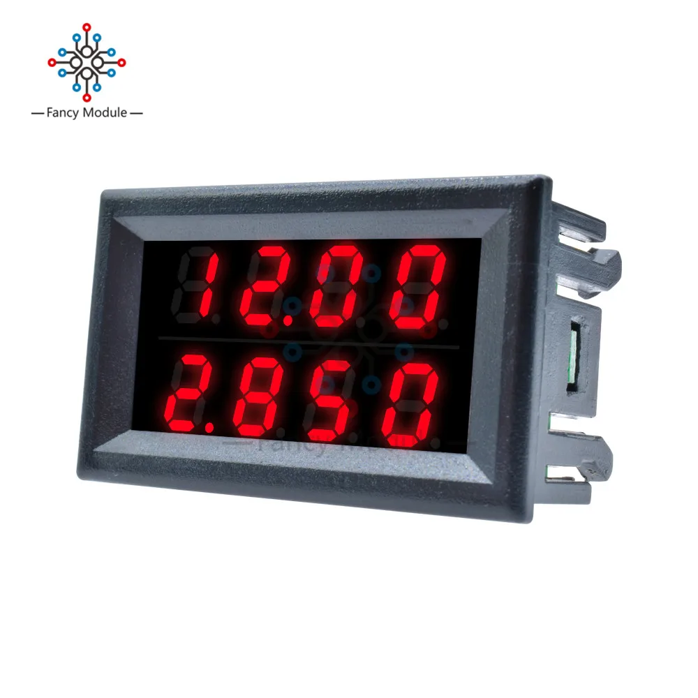 Digital DC Voltmeter Ammeter 4 Bit 5 Wires 200V 10A Voltage Current Meter Power Supply Red LED Dual Display | Инструменты