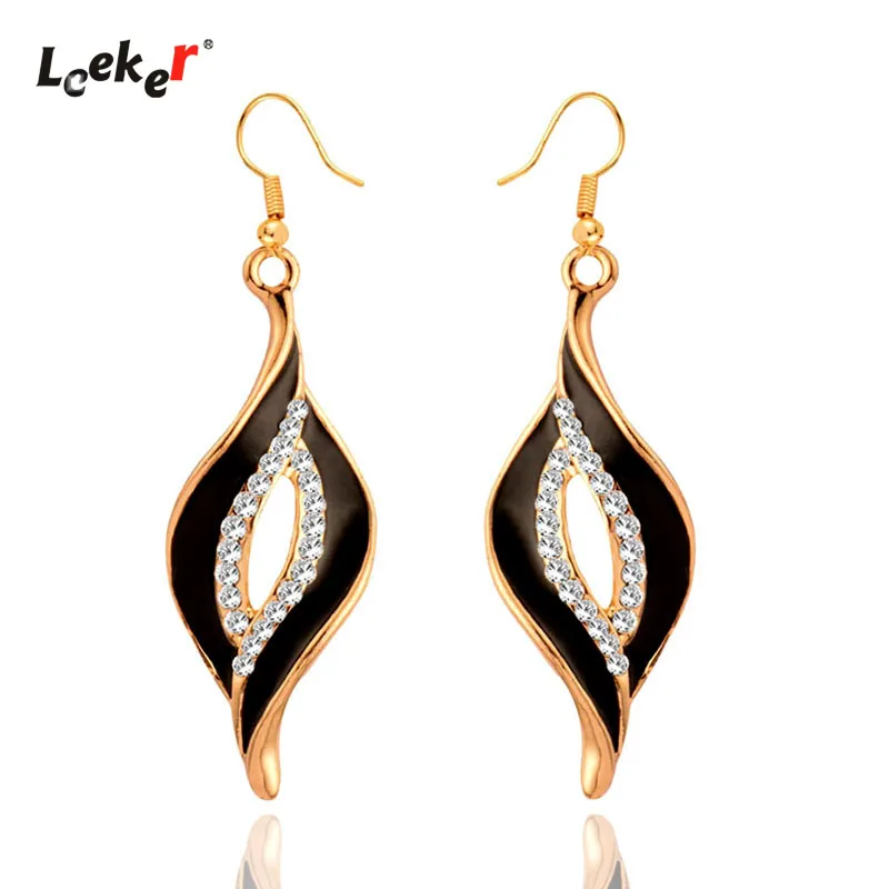 LEEKER для женщин в готическом стиле Стиль черно белый эмалированный крючок листок