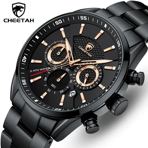 CHEETAH New Watch Top Brand Casual Sport Chronograph Men's Watches Stainless Steel Wristwatch Big Di in USA (United States)