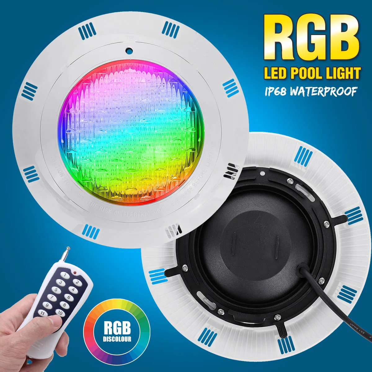 

Светодиодный RGB-светильник для бассейна, 45 Вт, 450 светодиодов, IP68, водонепроницаемый RGB подводный светильник для бассейна, Светодиодный проже...