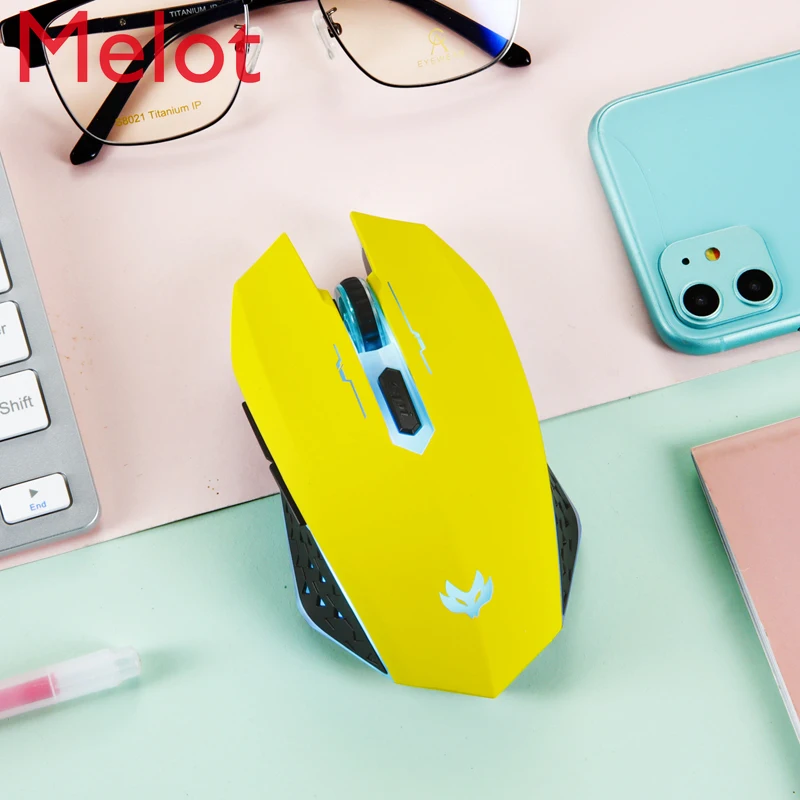 

High-End Luxury Pink Wireless Mouse Rechargeable Laptop Cute Cartoon Art Girl Special Radio Competitive Mouse Couple Gift