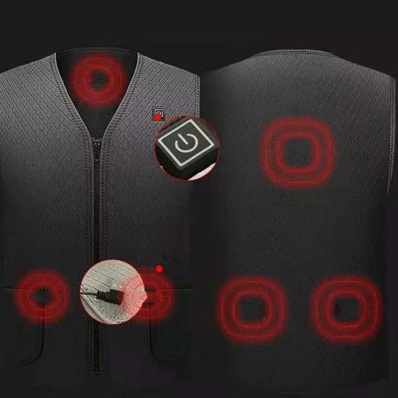 

1 Pc Heated Vest Men And Women Vest Outdoor USB Heating Jacket Winter Flexible Electric Thermal Clothing Vest Walking Warm Cloth