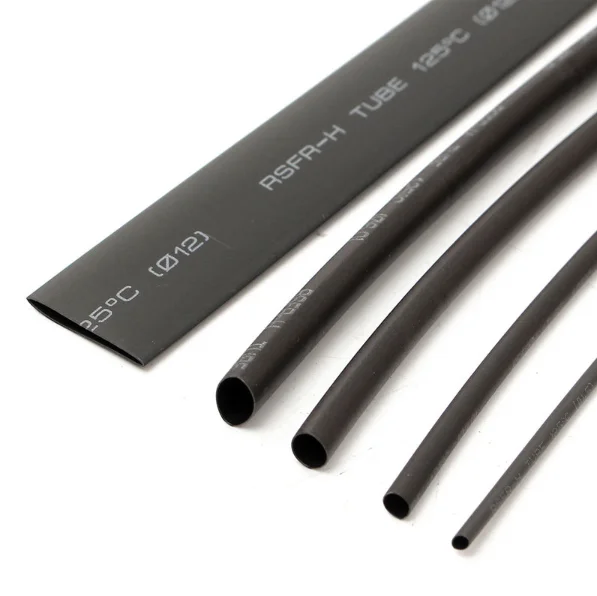 Высокое качество 48 шт. черная Термоусадочная трубка Ассортимент проволока для