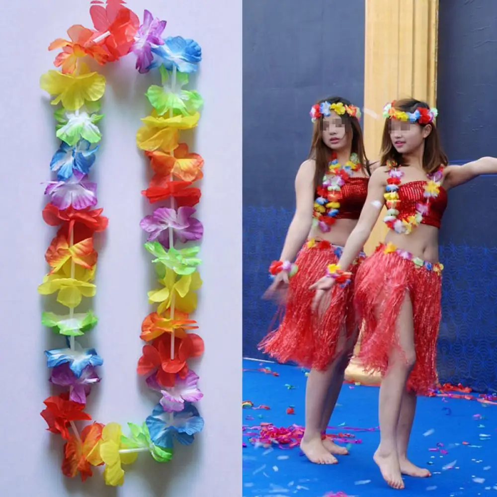 Венки 12 шт. Гавайские DIY вечерние пляжные Цветочная Гирлянда ожерелье нарядное