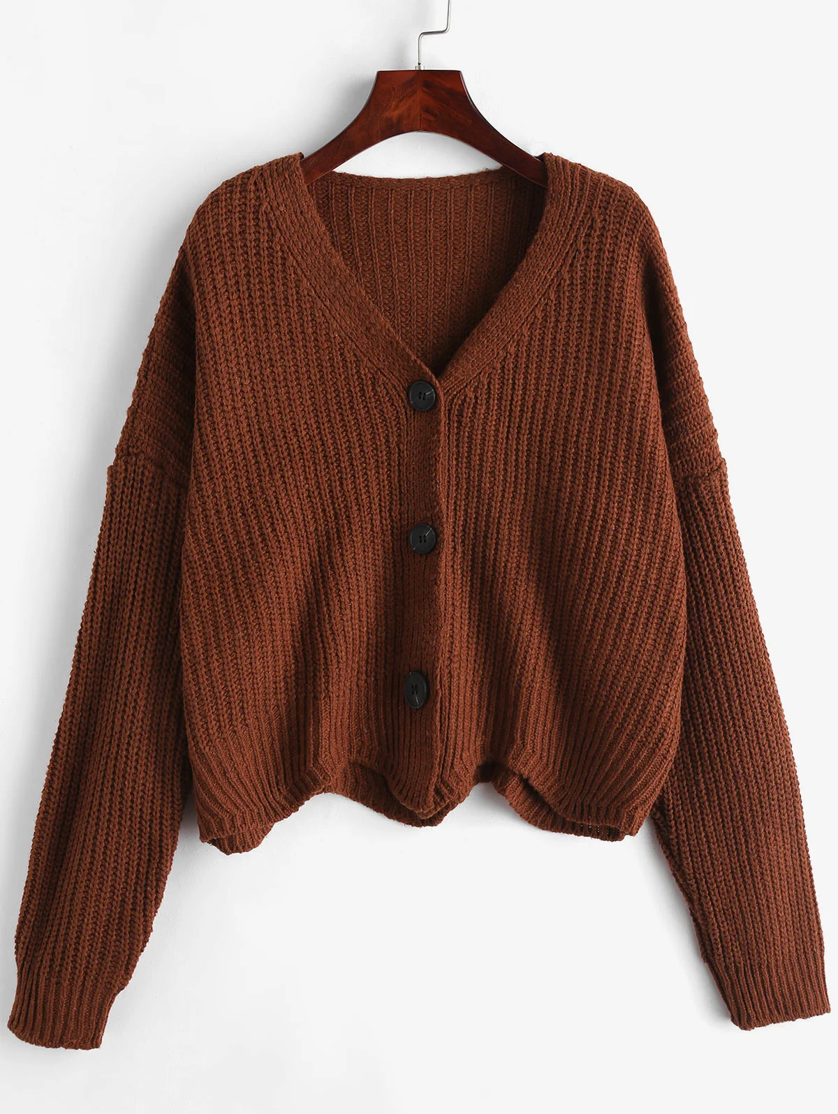 Scalloped V шеи кардиган Базовая пуговица для свитера кардиган мода на осень