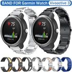 Роскошный браслет для Garmin Watch Vivoactive 3, браслет из нержавеющей стали для Vivoactive 3, музыкальный металлический ремешок 20 мм 22 мм