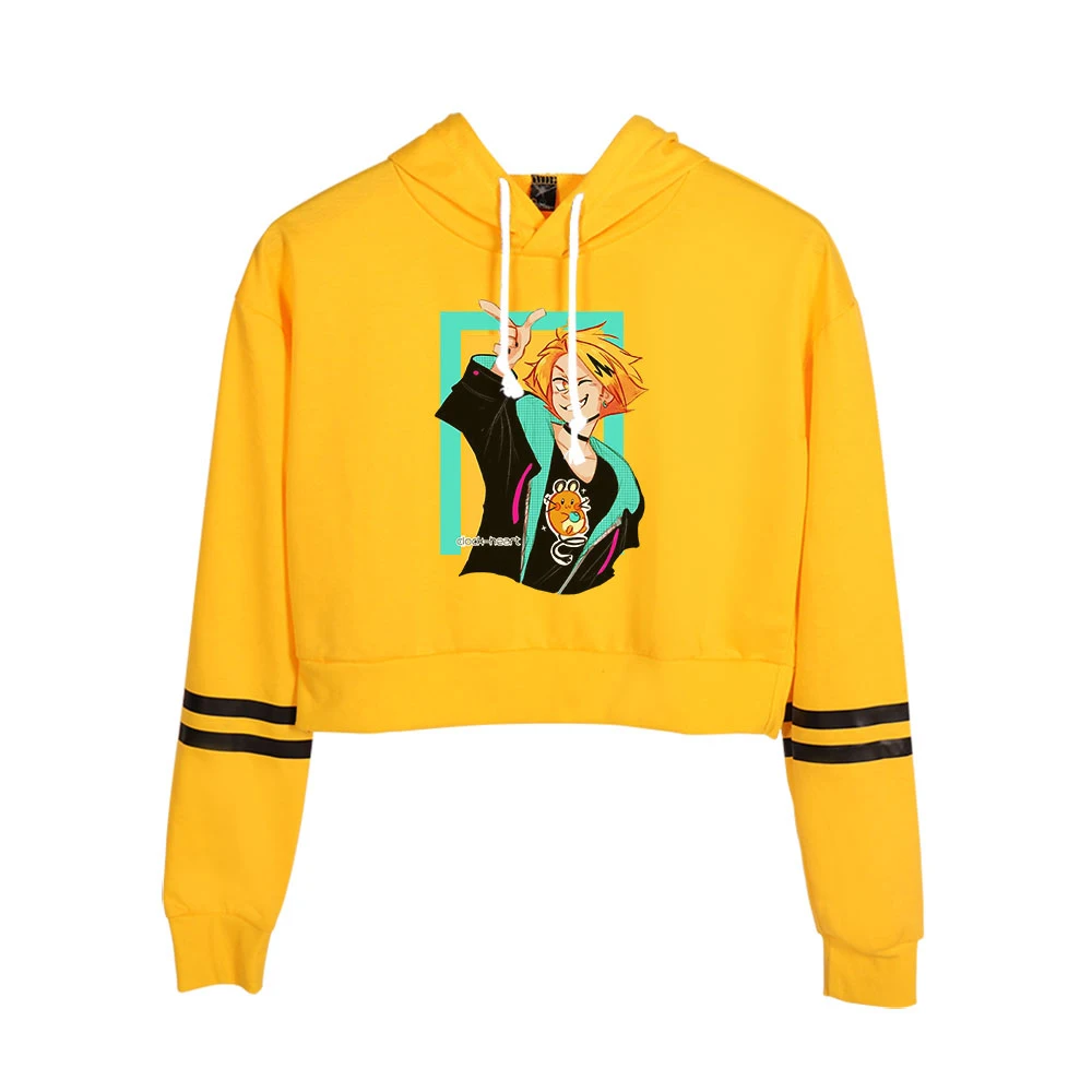 

My Hero Academia Hoodie Female Women Navel Cropped Hoodies Women's Kpop Boku No Hero Academia Anime Denki Kaminari Clothes