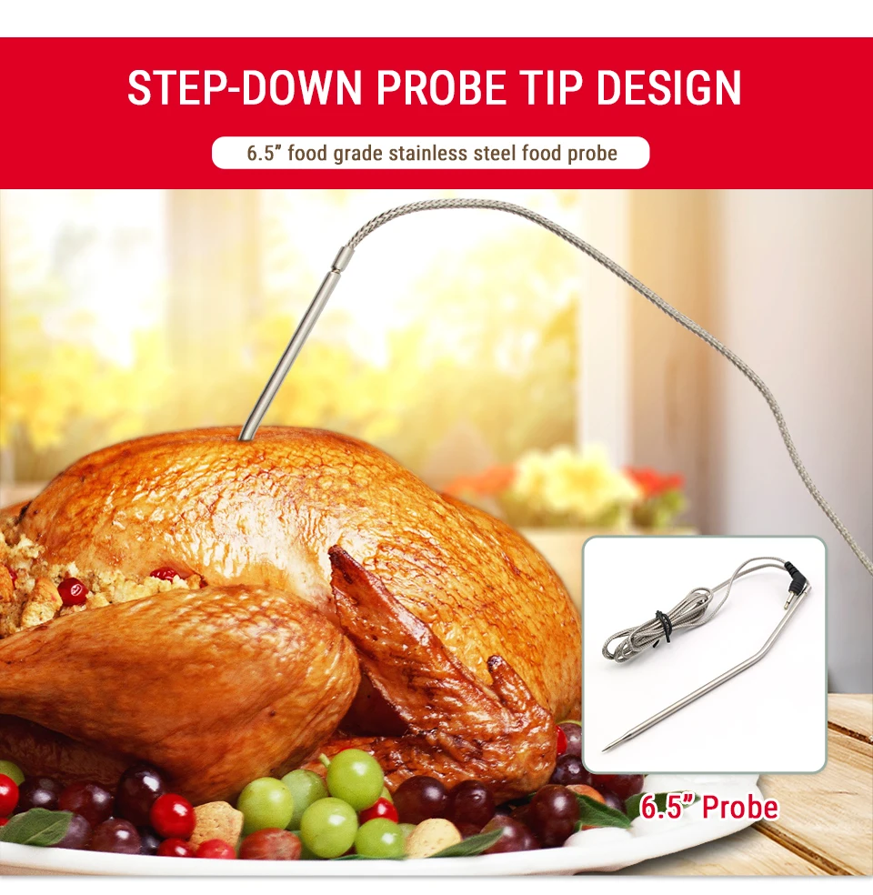 Цифровой беспроводной термометр ThermoPro TP09 из нержавеющей стали для приготовления