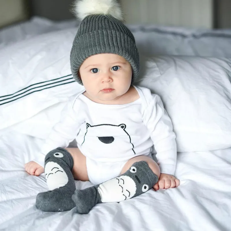 Носки детские до колена с изображением лисы панды длинные мягкий хлопковый для