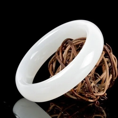 Браслет из натурального белого нефрита очаровательные ювелирные изделия модные