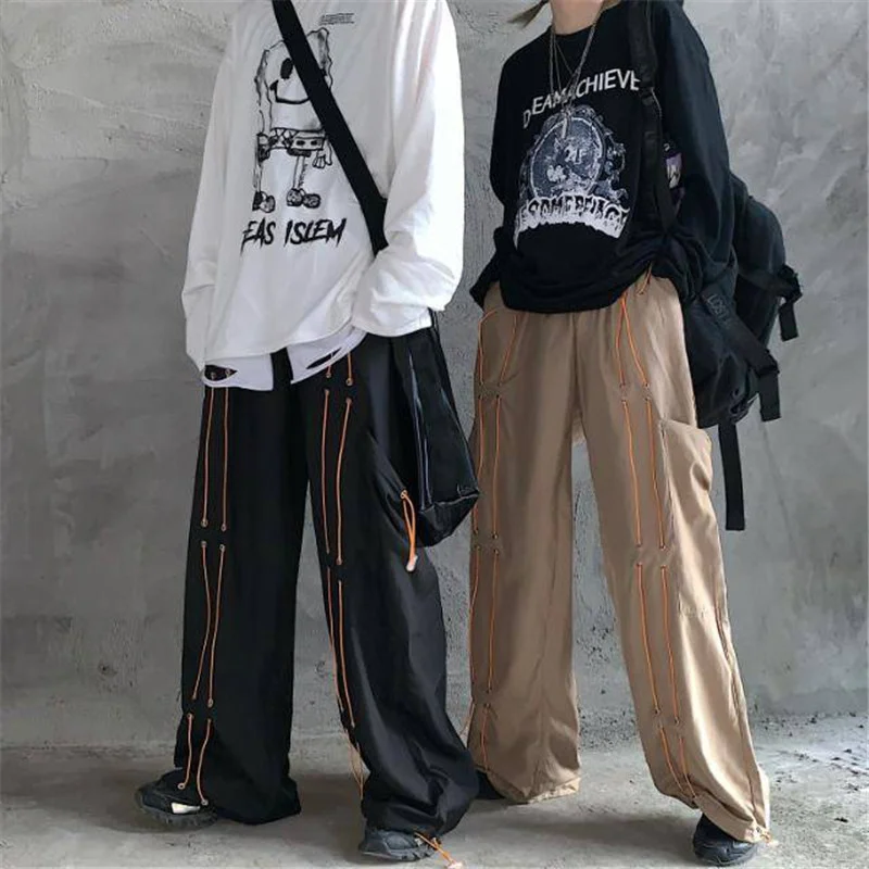 

Female High Waist Harem Pants Women Loose Kahaki Joggers Trousers Hip Hop Pant Streetwear Harajuku Cargo Pants With Side Pockets
