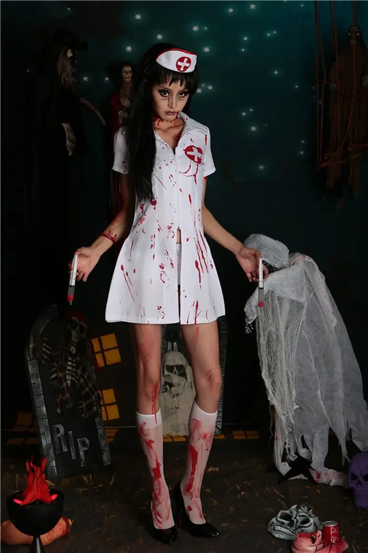 Костюм на Хэллоуин для женщин костюм медсестры тихий Хилл кровавый призрак зомби