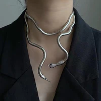 vintage punk hip hop metal adjustable gold silver color snake multifunction necklace bracelet waist chain for women jewelry