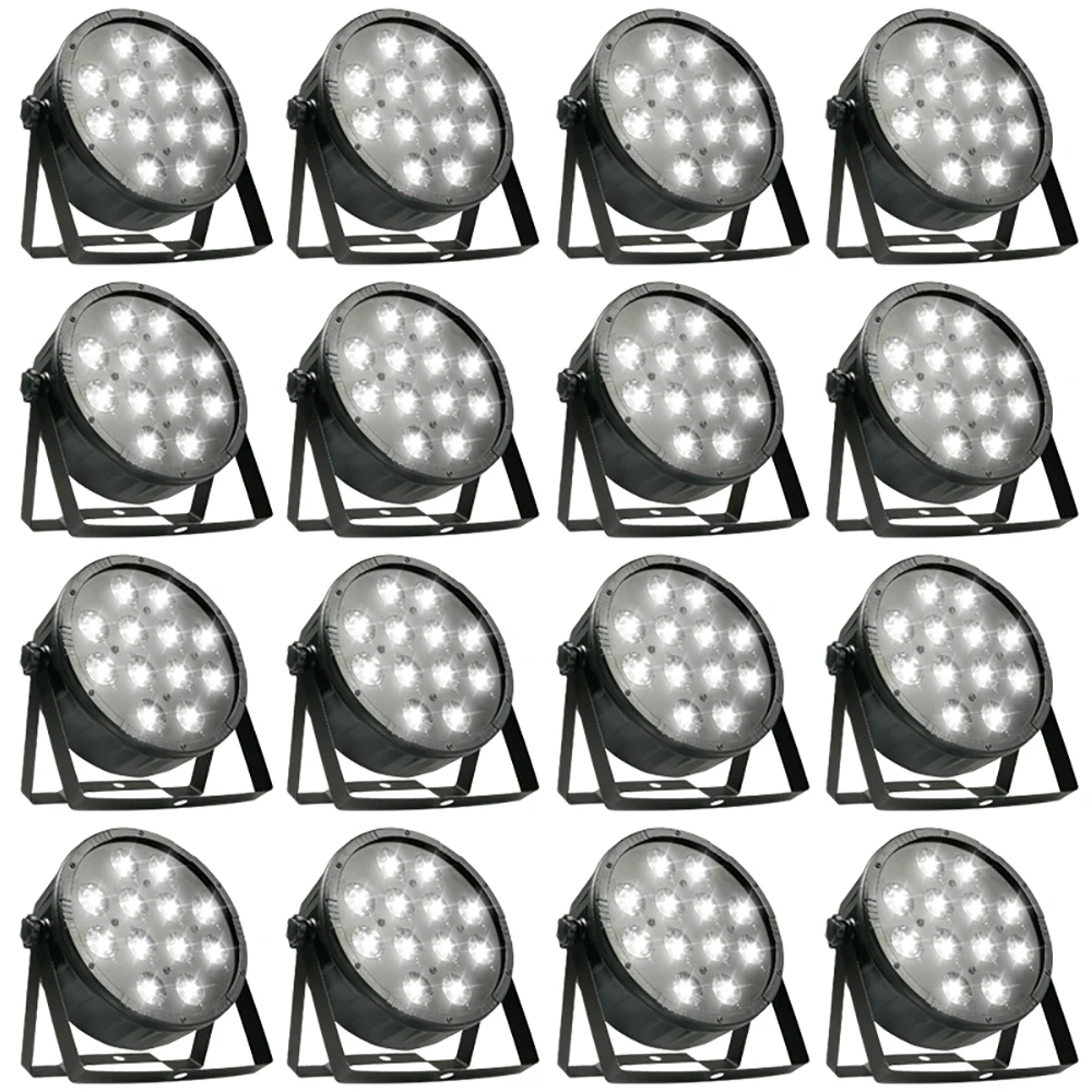 16 шт./12x12 Вт led par Светильник s rgbw 4в1 плоский dmx512 профессиональный сценический