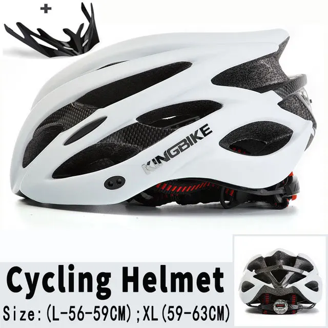 A629-white Велосипедный шлем KINGBIKE, козырек для мужчин и женщин, велосипедный шлем, задний светильник для горной дороги, велосипедный шлем Casco, цельнолитые велосипедные шлемы - Цвет: A629-white