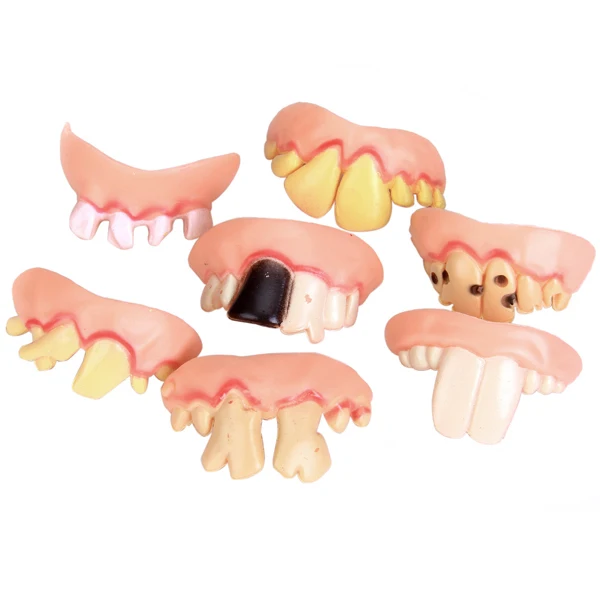 

5Pcs Funny Rubber False Tooth Dentures Bucktooth April Fool Halloween Costume Party Prank Trick Props Jokes Toy