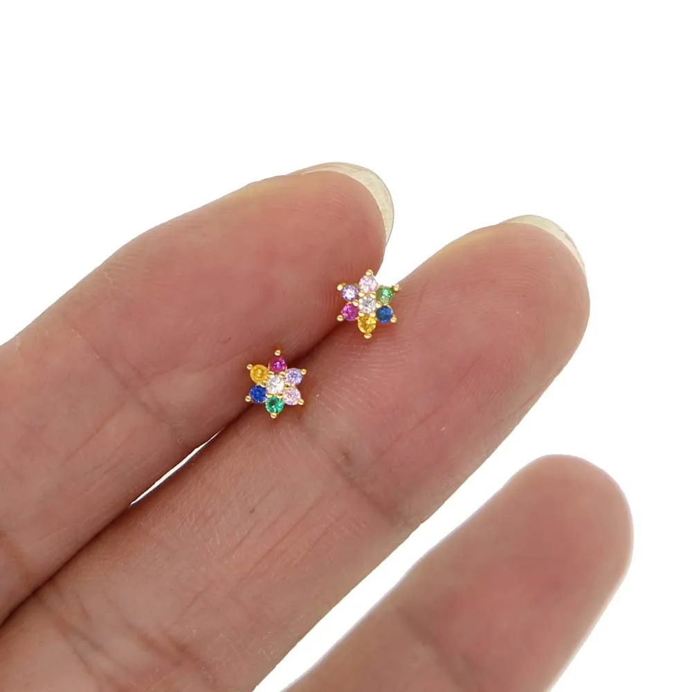 Женские серьги-гвоздики из серебра 925 пробы с фианитом | Украшения и аксессуары