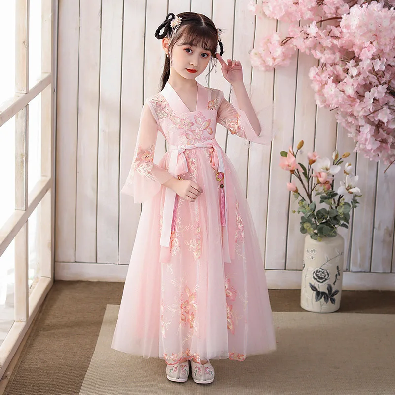 

Chinese Style Children Clothing Girls Hanfu Ancient Costume For Kids Teenager Spring Autumn Long Party Fairy Dresses Ruskirt