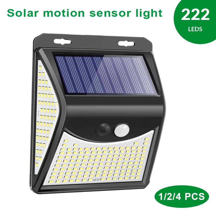 

100 144 222LED Solar Light Outdoor Solar Lamp with Motion Sensor Waterproof Solar Lamp Powered Sunlight Spotlights for Garden