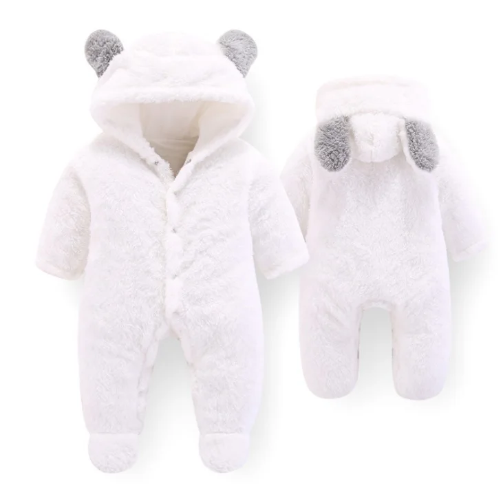 Newborn Baby Rompers 2019 Autumn Winter Warm Fleece Baby Costume Infant Bebe Kids Boy Girl Clothing Overall baby jumpsuits