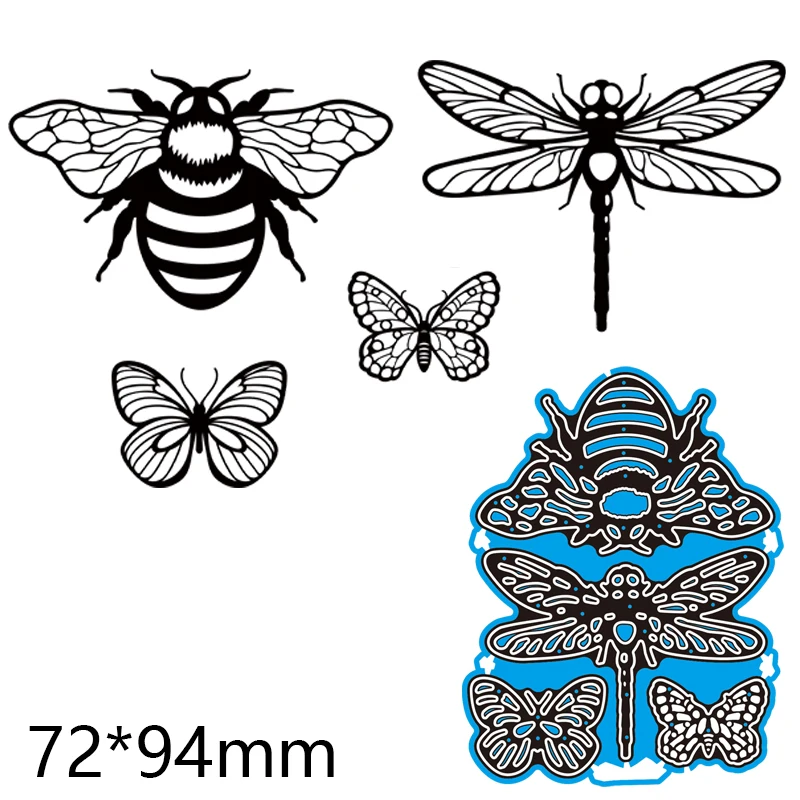Вырубные штампы Бабочка пчела стрекоза новый металлический альбом сделай сам