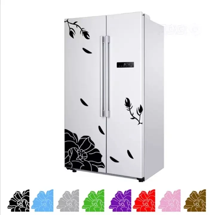 

1Pcs High Quality Magnolia Flower Refrigerator Sticker Flower Wall Sticker Decals Table Wardrobe Cabinet Glass Sticker