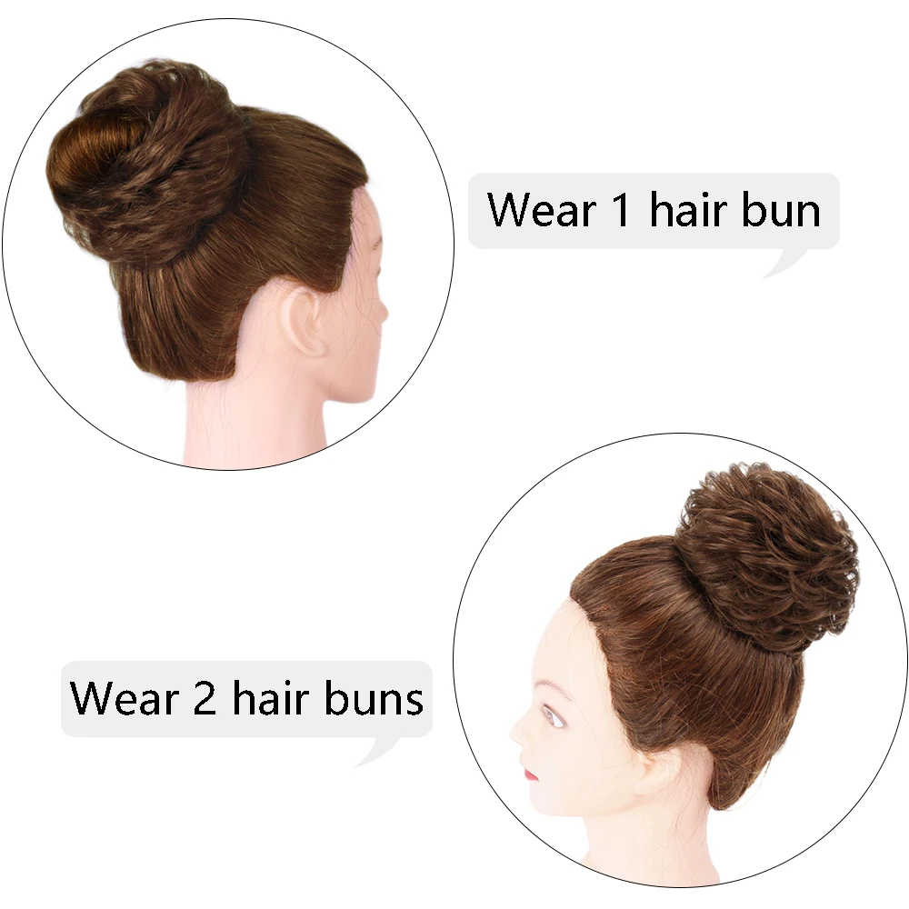 Грязные волосы пучок резинки накладные синтетический парик кольцо обертывание