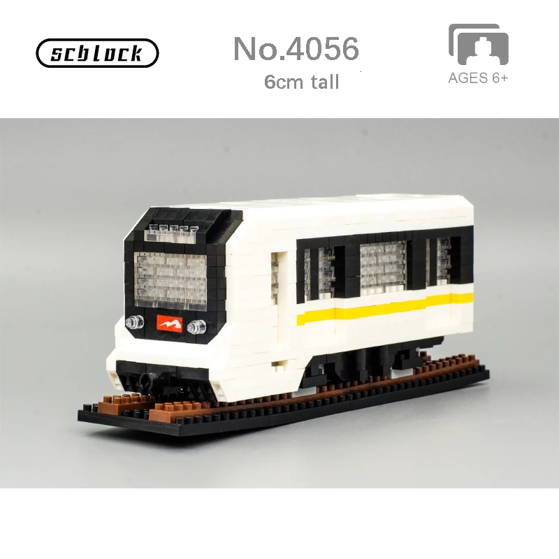 SC 4056 Китай Nanchang Metro Line NO.2 автомобиль метро DIY мини модель алмазные блоки кирпичи