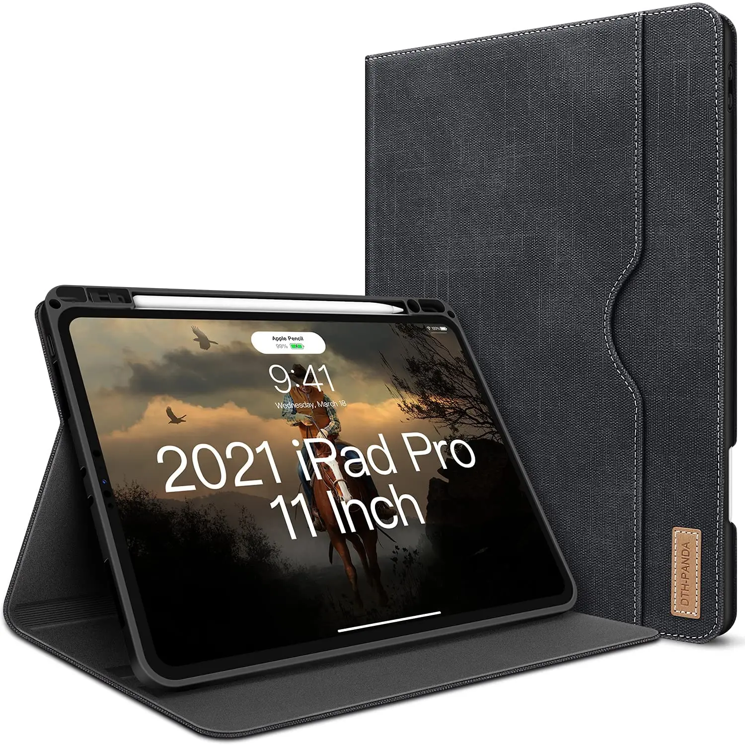 

Case for iPad Pro 11 Inch 3rd/2nd Generation 2021&2020&2018 with Pencil Holder Folio PU Leather Stand Smart Cover with Pocket