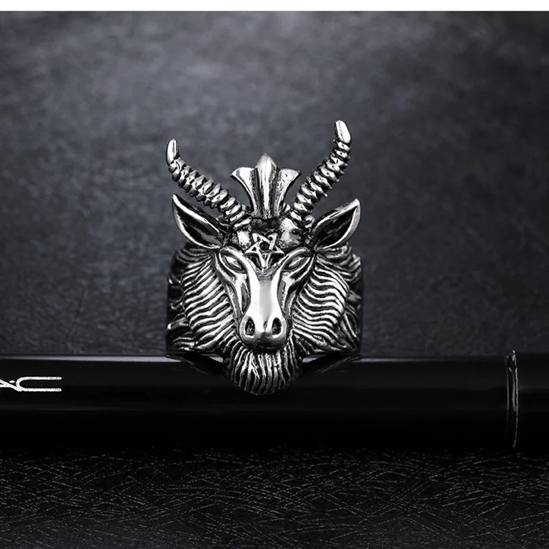 Винтажный в стиле панк готика кольцо Мужская мода мужское ювелирные изделия на