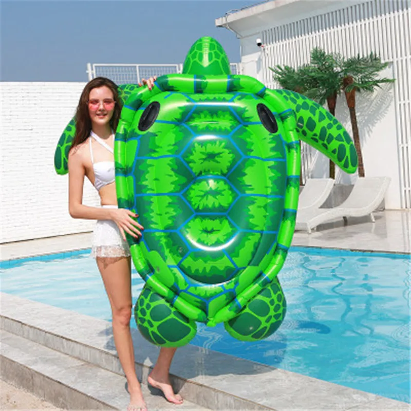 Giant Inflatable Turtle Floating Row Inflable Bed Air Mattress Water Sea Swimming Pool Beach Animal Float Board Mount Adult Kids