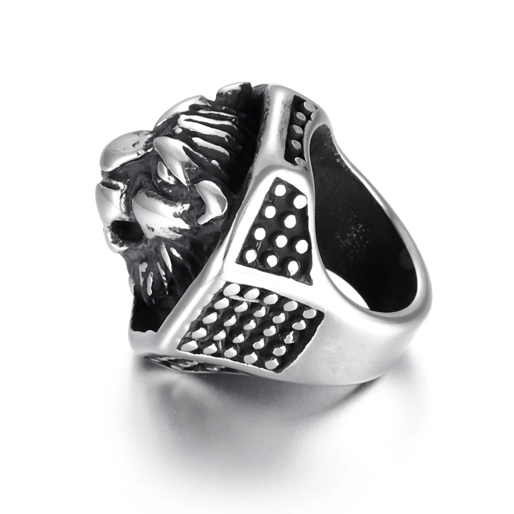 Бусины Из Нержавеющей Стали 8 мм большие отверстия слайдеры в форме кольца льва