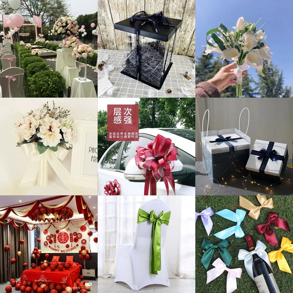 25 ярдов мм натуральная атласная лента аксессуары сделай сам в рулоне бант