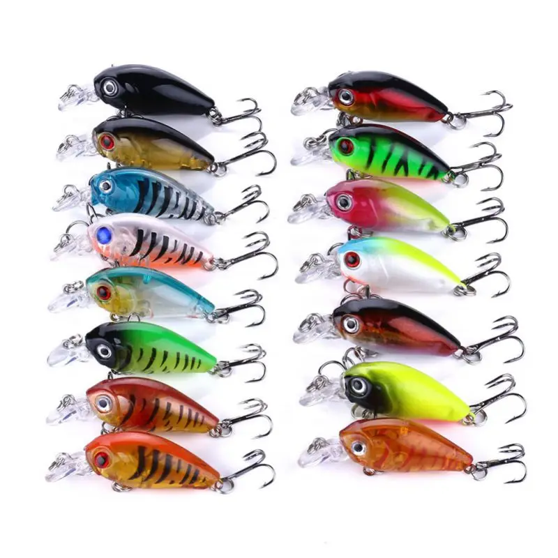 

15pcs 45mm 4.1g Crankbait Fishing Lure Artificial Hard CrankBait Bass Fishing Wobbler Japan Topwater Minnow Fish Lures New