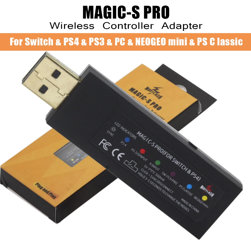 Адаптер беспроводного контроллера MayFlash MAGIC-S PRO для Nintendo Switch/для PS4/для PS3/для NEOGEO